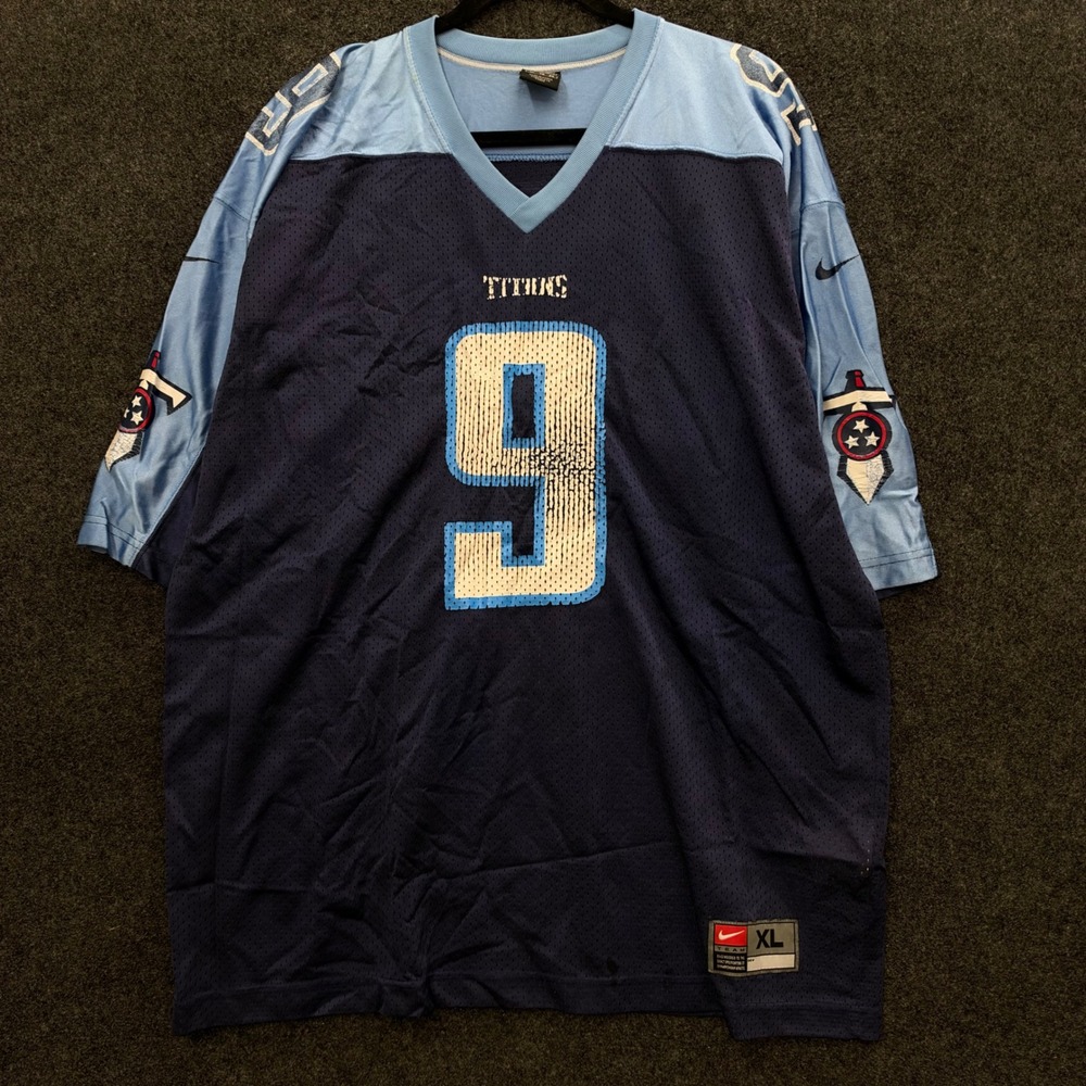 Vintage Nike Tennessee Titans Steve McNair 9 Jersey Mens XL Navy Blue NFL